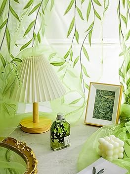 Amazon.com: Breling Willow Voile Curtains Cute Green Sheers